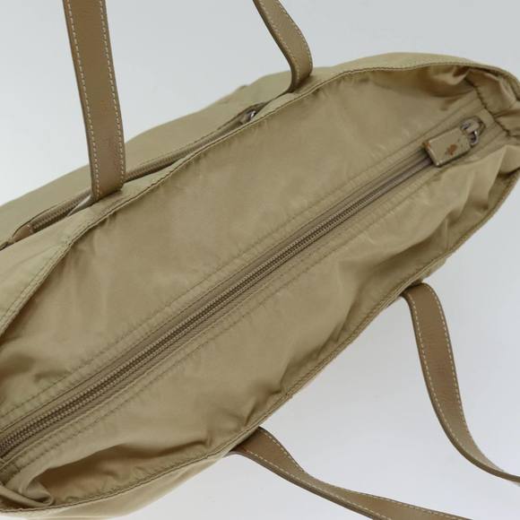 PRADA Tote Bag Nylon Beige Auth 75668 - Picture 6 of 16